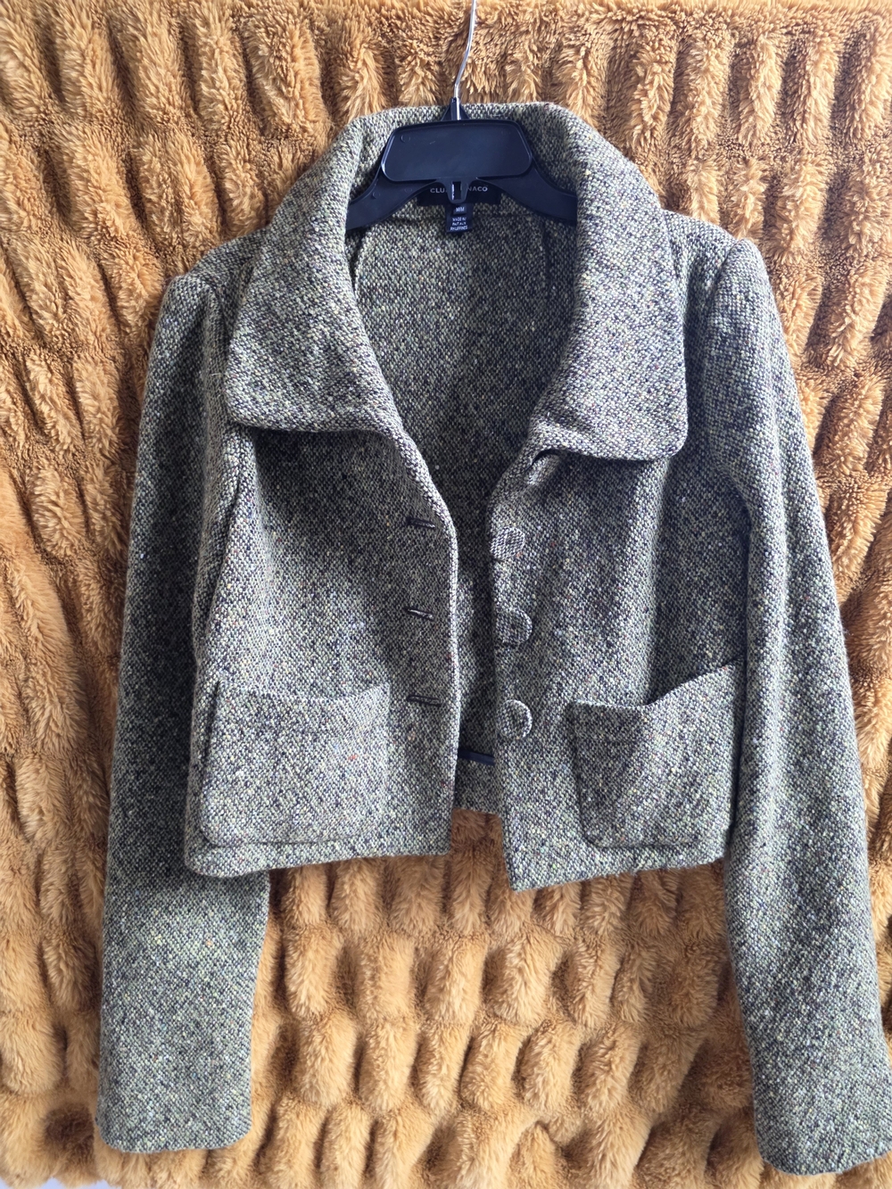 Club Monaco Textured Tweed Cropped Jacket
